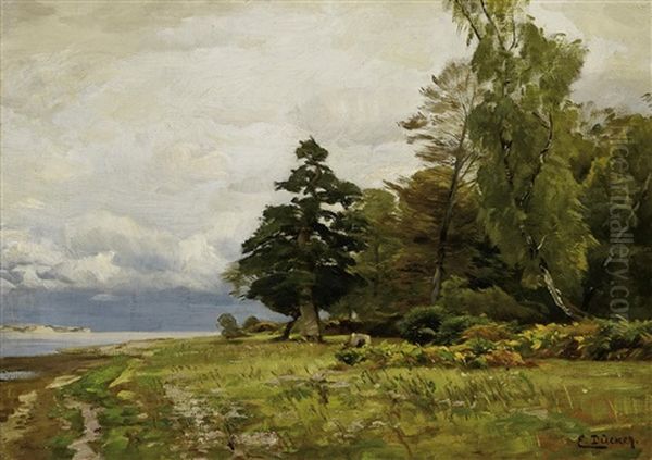 Sommerlandschaft An Der Ostsee Oil Painting by Eugen Gustav Duecker