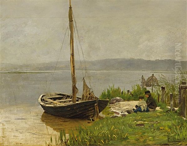 Fruhsommertag Am Ufer Oil Painting by Eugen Gustav Duecker