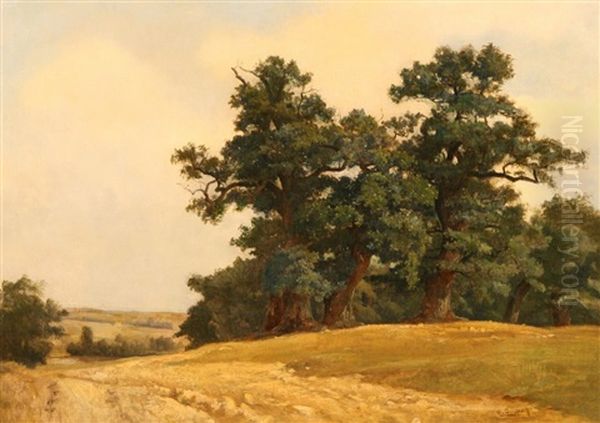 Summer Forest Oil Painting by Eugen Gustav Duecker