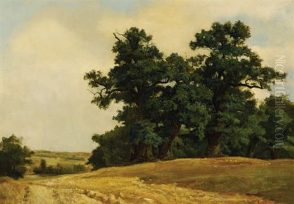 Pastoral Landscape Oil Painting by Eugen Gustav Duecker