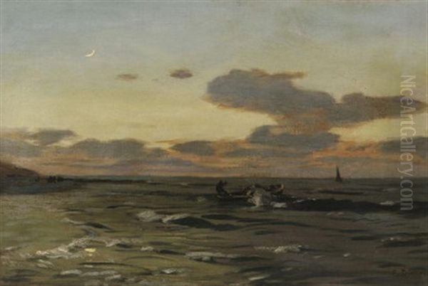 Abend An Der Ostsee Oil Painting by Eugen Gustav Duecker