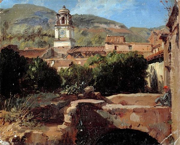 Abbazia Di S. Renato In Sorrento Oil Painting by Teodoro Duclere