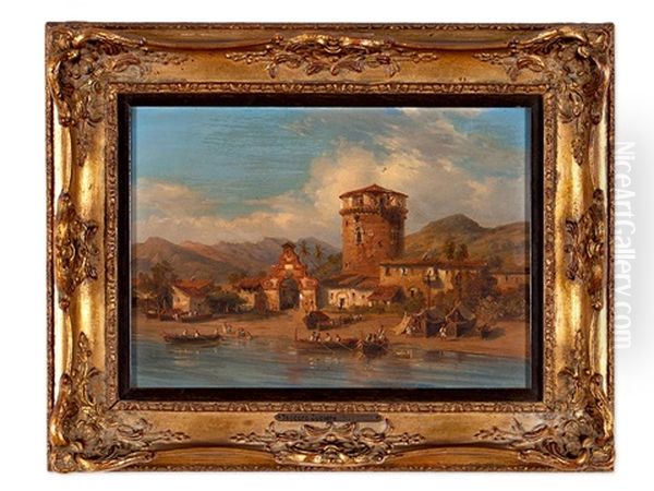 Coast Of Naples Oil Painting by Teodoro Duclere