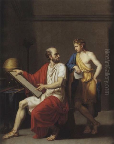 Aristote Instruisant Alexandre Oil Painting by Joseph Francois Ducq