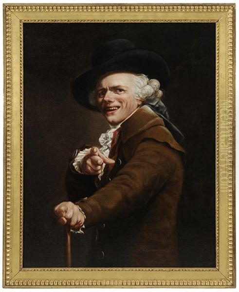 Portrait De L'artiste Sous Les Traits D'un Moqueur Oil Painting by Joseph Ducreux