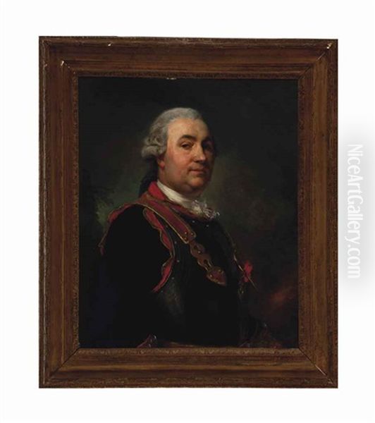 Portrait Of A Gentleman, Three-quarter Length Oil Painting by Joseph Ducreux