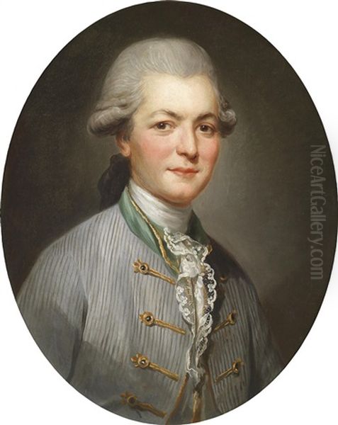 Portrat Des Grafen Charles Joseph De Pallu (1753-1823), Oberst Der Koniglichen Garde (collab. W/workshop) Oil Painting by Joseph Ducreux