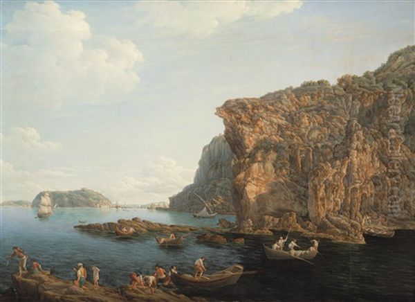 Nisida Da Posillipo Oil Painting by Abraham Louis Rodolphe Ducros