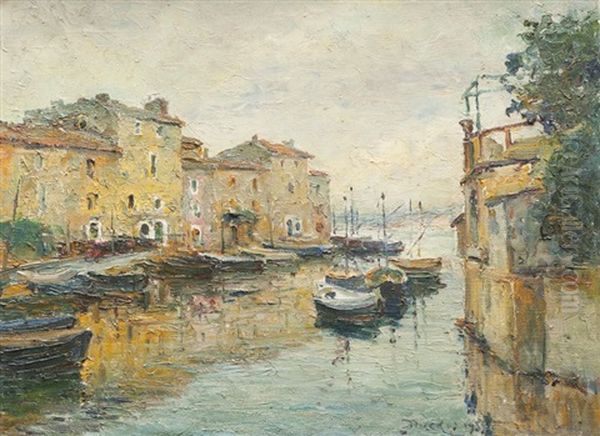 Le Miroir Aux Oiseaux A Martigues Oil Painting by Edouard Ducros