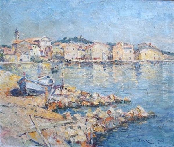 Vue De Port Oil Painting by Edouard Ducros