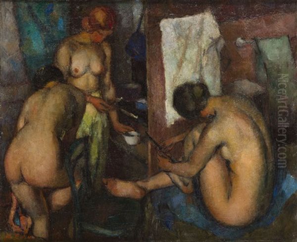 Morning Toilet Oil Painting by Miron Duda