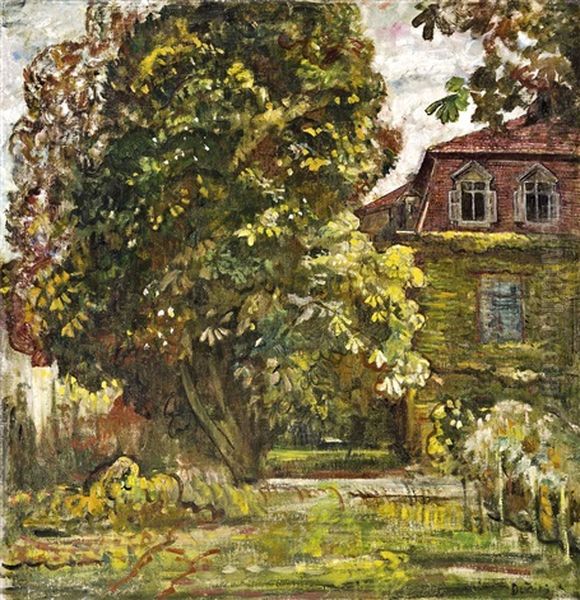 Mansion Park Oil Painting by Andor Dudits