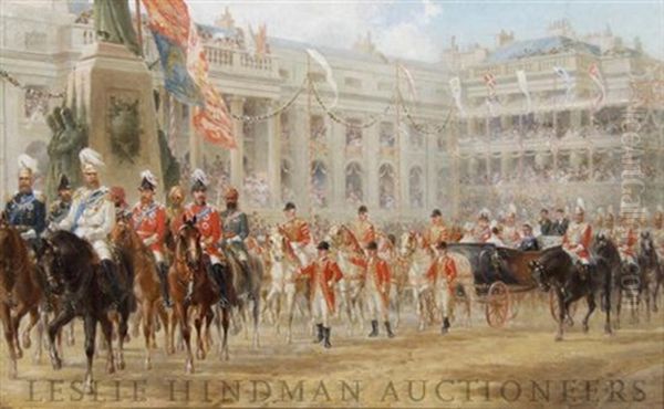 Golden Jubilee Of Queen Victoria Oil Painting by Robert Charles Dudley