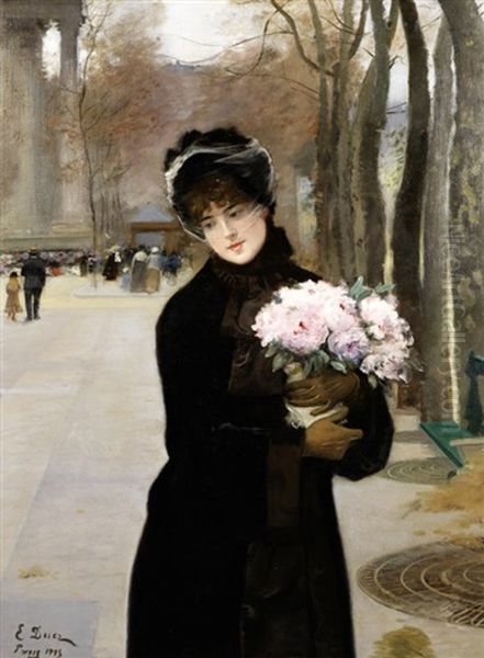 Une Parisienne Oil Painting by Ernest-Ange Duez