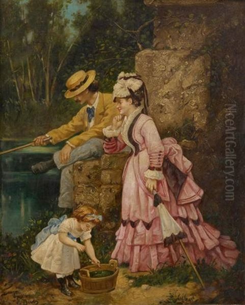 La Journee De Peche Oil Painting by Ernest-Ange Duez