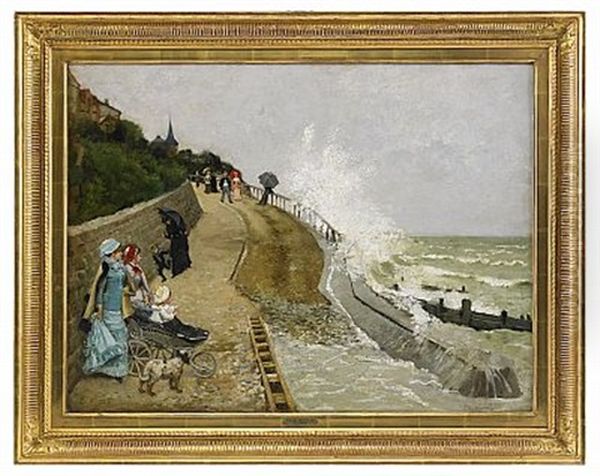 Promenade Du Dimanche Sur La Corniche Oil Painting by Ernest-Ange Duez