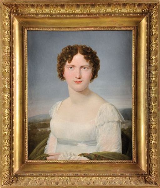 La Vicomtesse De La Rochenegly, Nee Catherine Eleonore De Chateauneuf-randon Oil Painting by Fortune Dufau