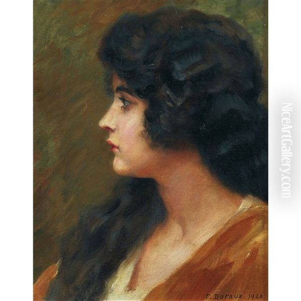 Portrait De Jeune Femme Oil Painting by Frederic Dufaux