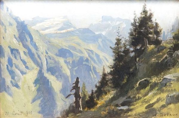 L'alpe De Corbassiere Au Dessus De Fionnay Oil Painting by Frederic Dufaux