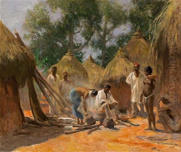 Village Africain Oil Painting by Frederic Dufaux