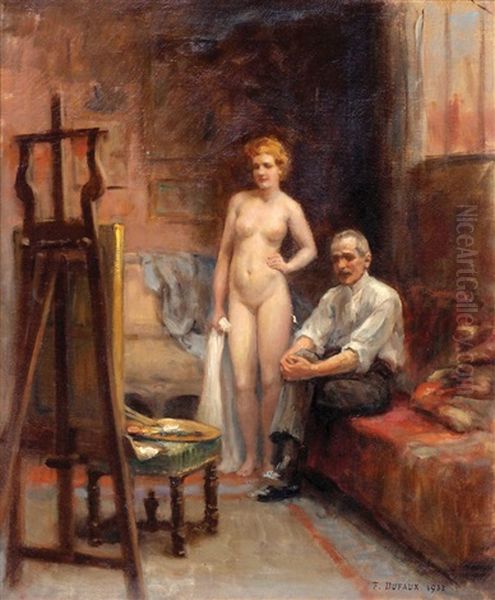 The Painter And The Model Oil Painting by Frederic Dufaux