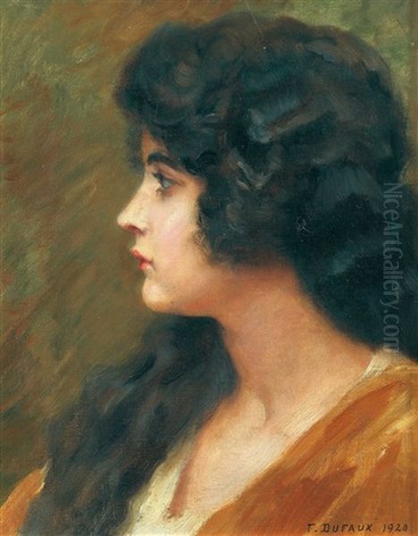 Portrait De Jeune Femme Oil Painting by Frederic Dufaux