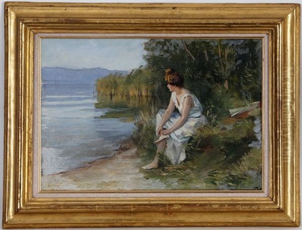 Baigneuse Au Bord Du Lac Oil Painting by Frederic Dufaux