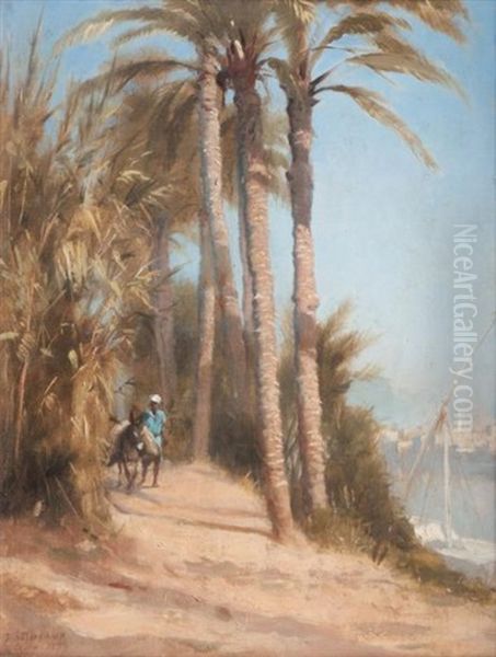 Palmiers Du Caire Oil Painting by Frederic Dufaux