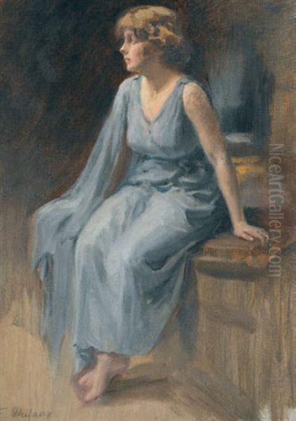 Jeune Femme Assise Oil Painting by Frederic Dufaux