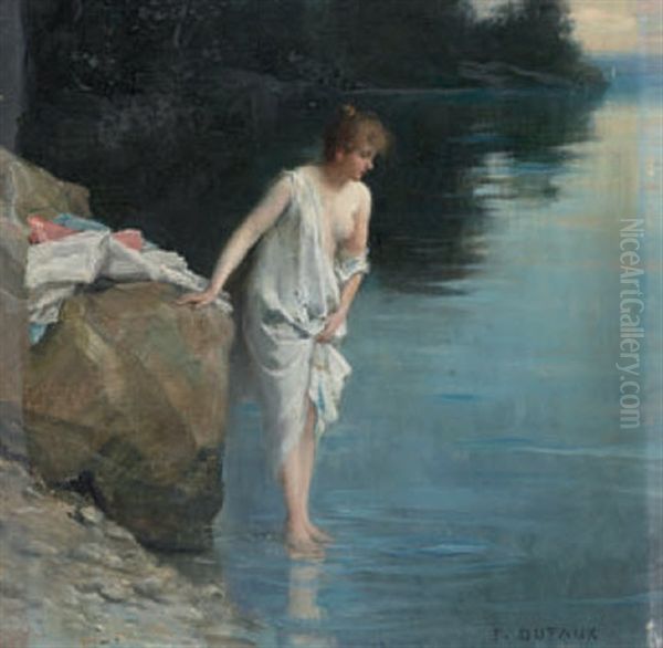 Junge Frau Am Wasser Oil Painting by Frederic Dufaux