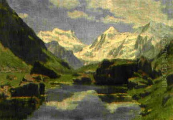 Fionnay - Alpes De Louvie Et Les Combins Oil Painting by Frederic Dufaux