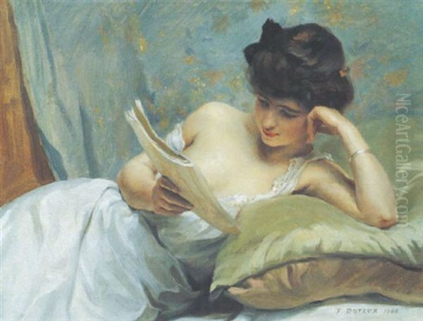 Jeune Femme Lisant Oil Painting by Frederic Dufaux