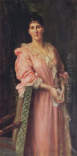 Portrat Einer Stehenden Dame Oil Painting by Frederic Dufaux