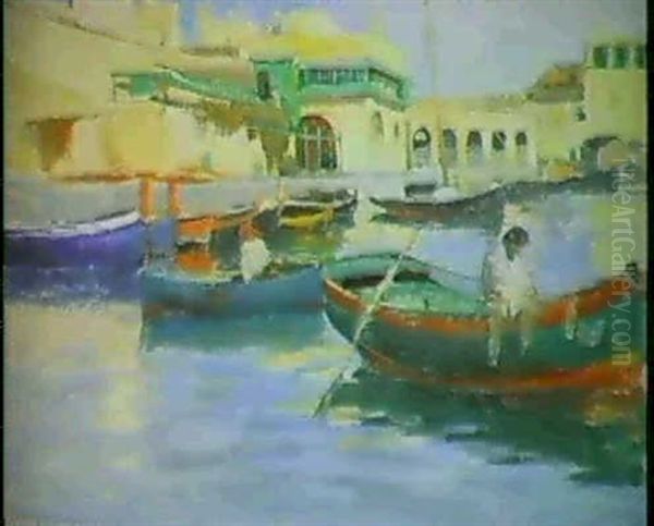 Alger, Le Port Ii Oil Painting by Frederic Dufaux