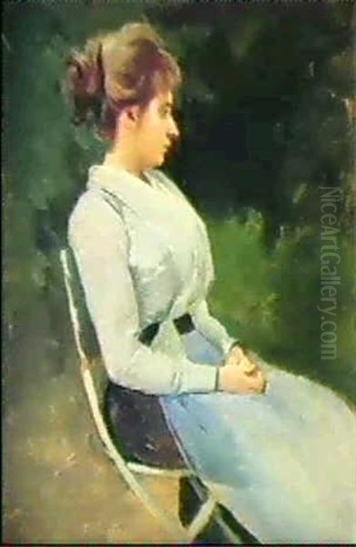 Bildnis Einer Dame Im Profil Oil Painting by Frederic Dufaux