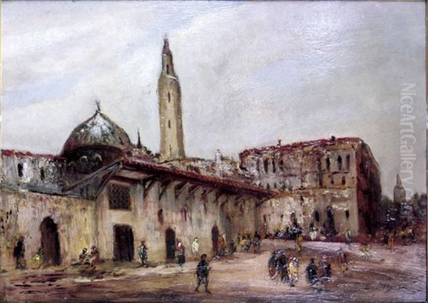 Caravanserail En Turquie Oil Painting by Edouard-Jacques Dufeu