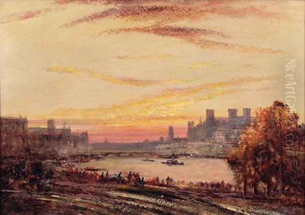 Vue De Londres Oil Painting by Edouard-Jacques Dufeu