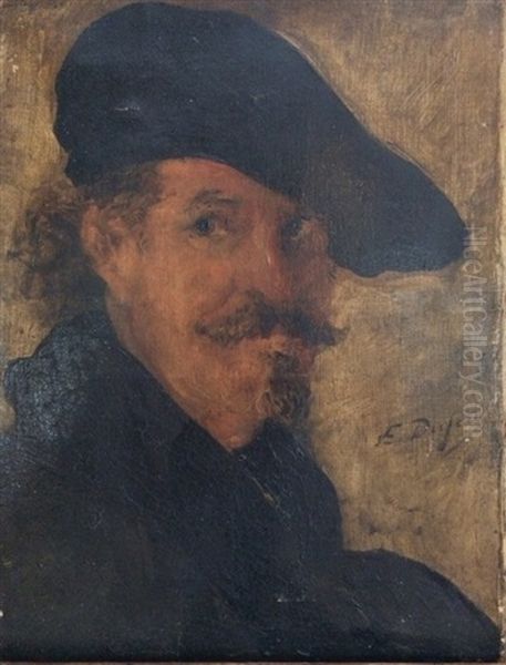 Autoportrait Oil Painting by Edouard-Jacques Dufeu