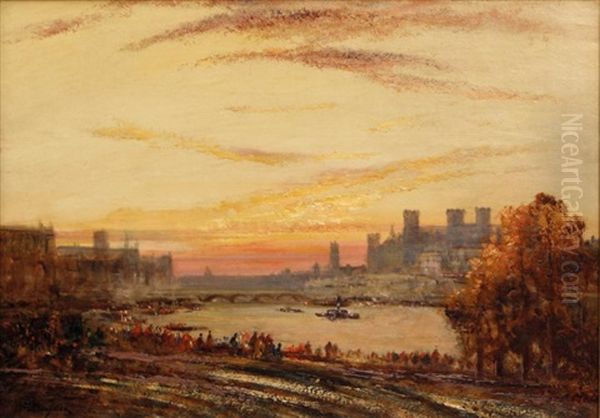 Vue De Londres Oil Painting by Edouard-Jacques Dufeu