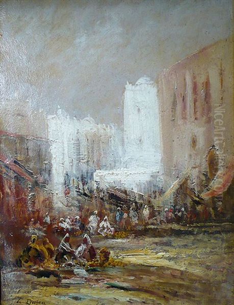 Le Souk Oil Painting by Edouard-Jacques Dufeu