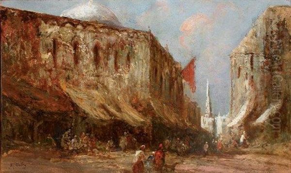 Vue De Constantinople Oil Painting by Edouard-Jacques Dufeu