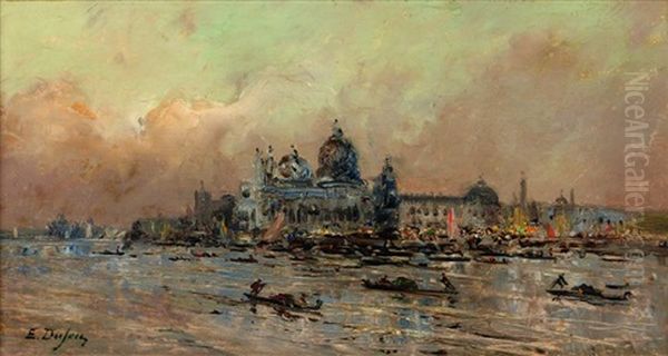 Vue De Venise Oil Painting by Edouard-Jacques Dufeu