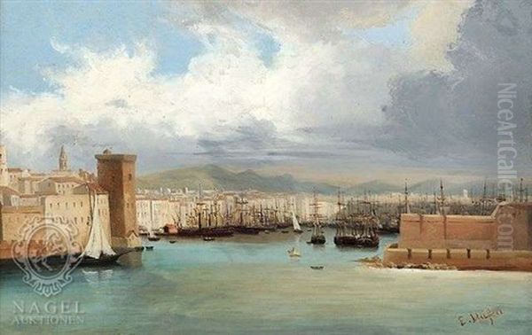 Marseille Oil Painting by Edouard-Jacques Dufeu