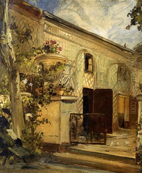 La Terrasse Oil Painting by Edouard-Jacques Dufeu