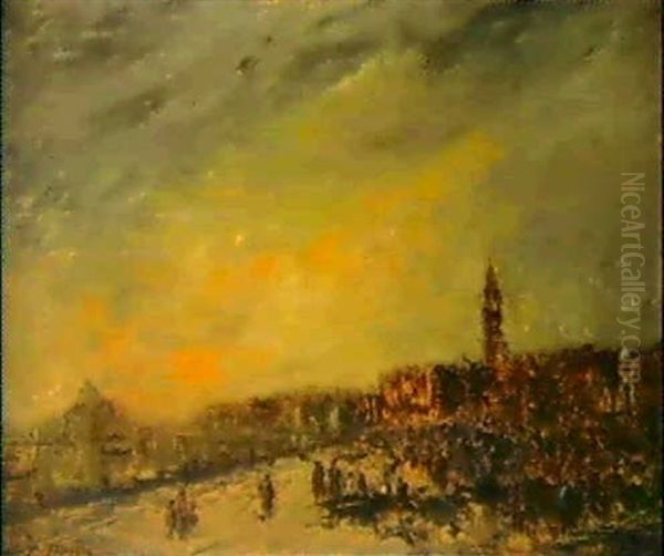 Vue De Venise Oil Painting by Edouard-Jacques Dufeu