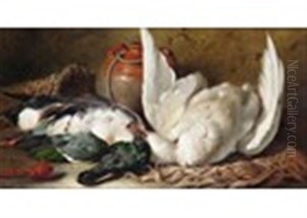 Still Lifes Of Fish And A Lobster And Dead Game (a Pair) Oil Painting by William Duffield