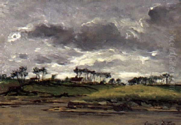 Uferlandschaft Oil Painting by Camille Emile Dufour