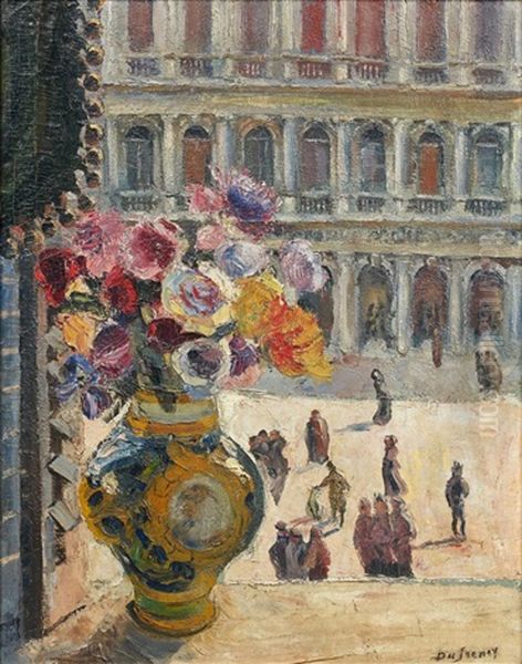 Venise A La Fenetre Oil Painting by Georges Dufrenoy