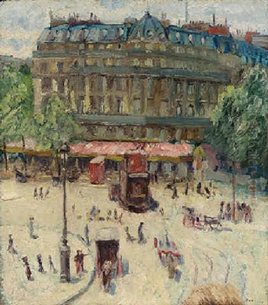 Place De La Bastille Oil Painting by Georges Dufrenoy