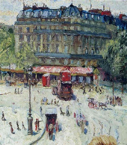 La Place De La Bastille Oil Painting by Georges Dufrenoy